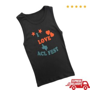 Acl Music Festival Store Merch Women's I Love Acl Fest Baby Rib Tank