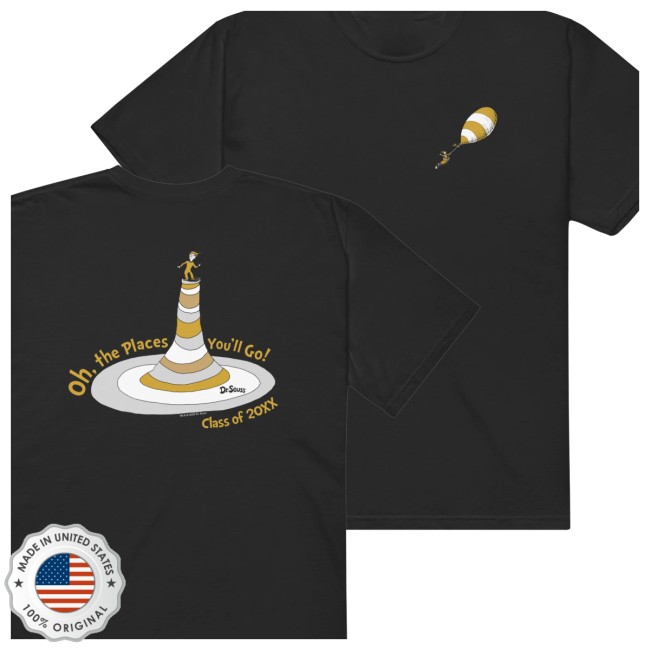 Dr. Seuss Shop Store Merch Oh, The Places You'll Go! Personalized Comfort Colors T-Shirt Graduation 2026