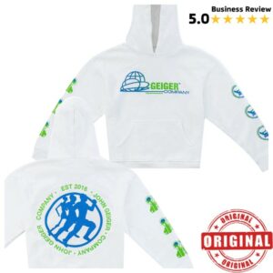 John Geiger Store Merch White Corp Hoodie