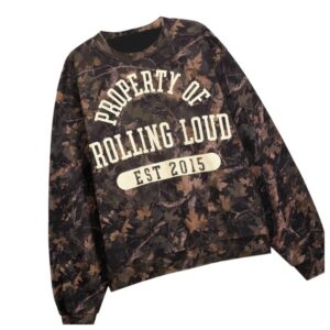 Rolling Loud Store Merch Rl Core Trailhead Camo Crewneck