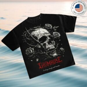 Sadstonie Store Merch Grimrose Skull And Thorns Graphic Black T-Shirt