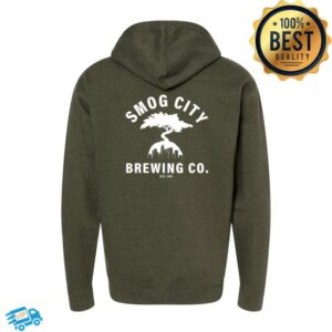 Smog City Brewing Store Merch Smog Zip Hoodie Green