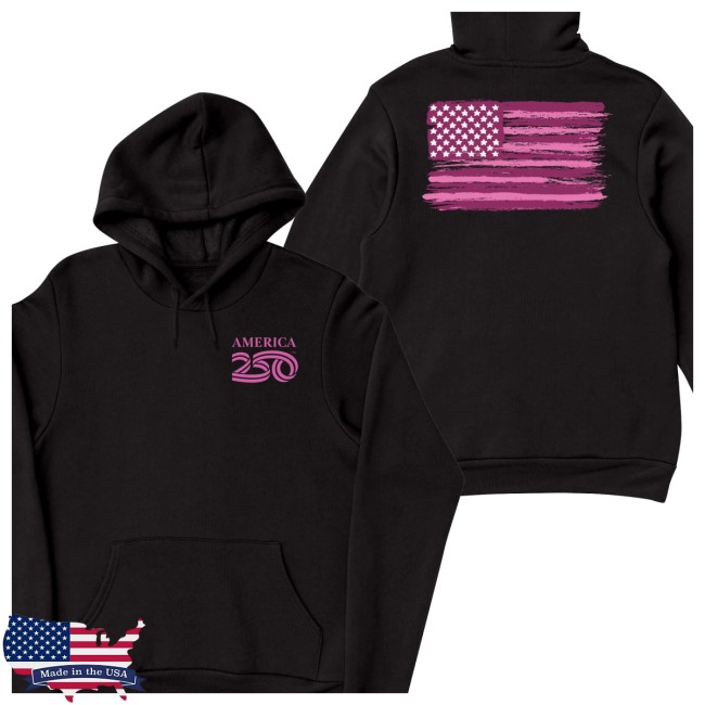 America250 Store Merch America250 Pink Flag Unisex Hoodie 4 America250 Store Merch America250 Pink Flag Unisex Hoodie
