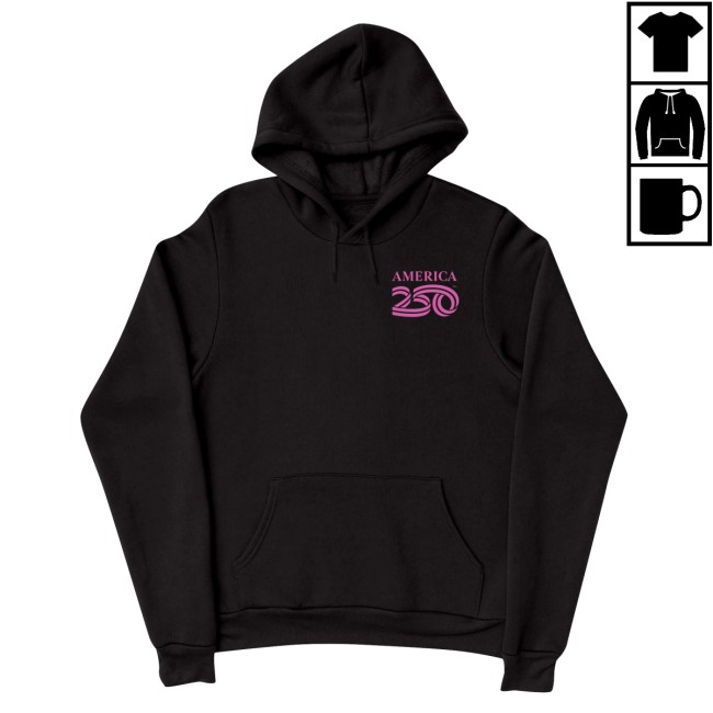 America250 Store Merch America250 Pink Flag Unisex Hoodie 5 America250 Store Merch America250 Pink Flag Unisex Hoodie