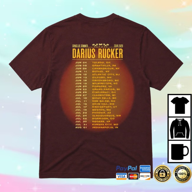 Darius Rucker Store Merch Songs Of Summer Tour Tee 3 Darius Rucker Store Merch Songs Of Summer Tour Tee