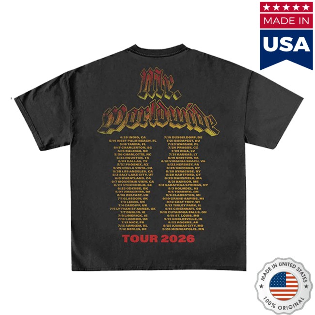 Pitbull Mt Store Merch Mr. Worldwide I'm Back 2026 Tour T-Shirt 4 Pitbull Mt Store Merch Mr. Worldwide I'm Back 2026 Tour T-Shirt
